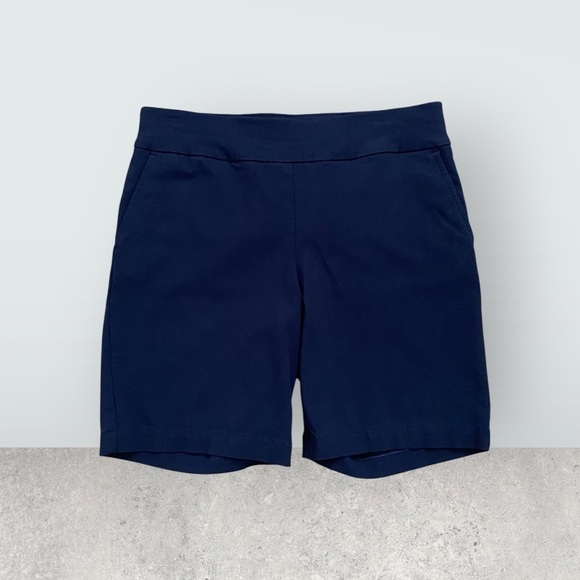 Talbots Pants - Talbots Navy Stretch Twill Elastic Flat Waist Shorts – Size 6P (Petite)